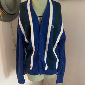 Lacoste UNISEX Blue and Green Cardigan